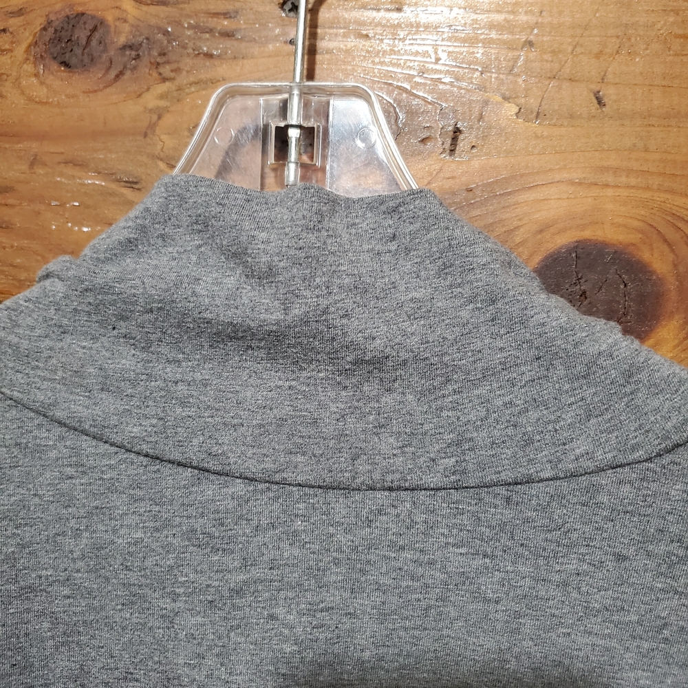 Woman's Plus Size Gray Turtle Neck Long Sleeve Shirt - Picture 8 of 10